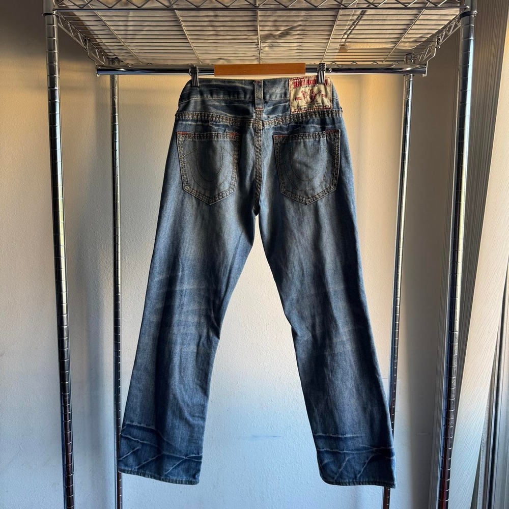 True Religion Bobby Big T Mens Straight Leg Jeans Blue USA Made 30x31.5